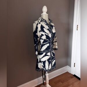 BCBGMAXAZRIA Drop Waist navy  Blue Mini Dress Belted S